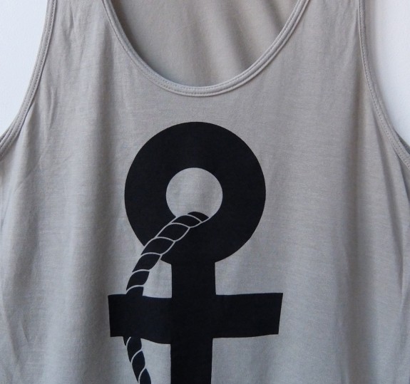 Trans Symbol Anchor Tank Top Grey Taupe Tanks Revel And Riot Online Store
