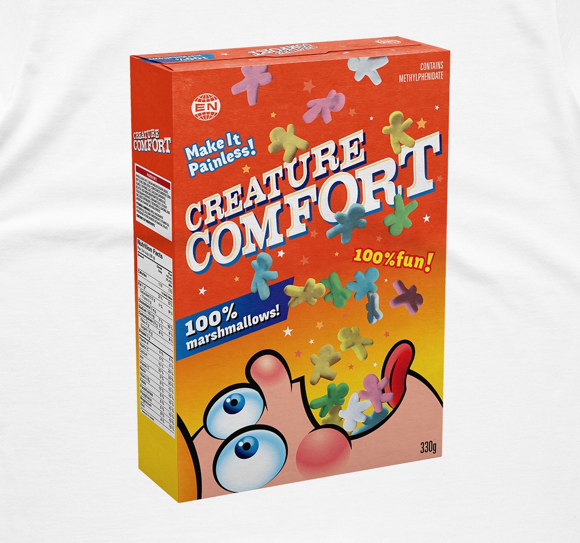 Creature Comfort Cereal Box T Shirt White T Shirts Apparel Arcade Fire Online Store