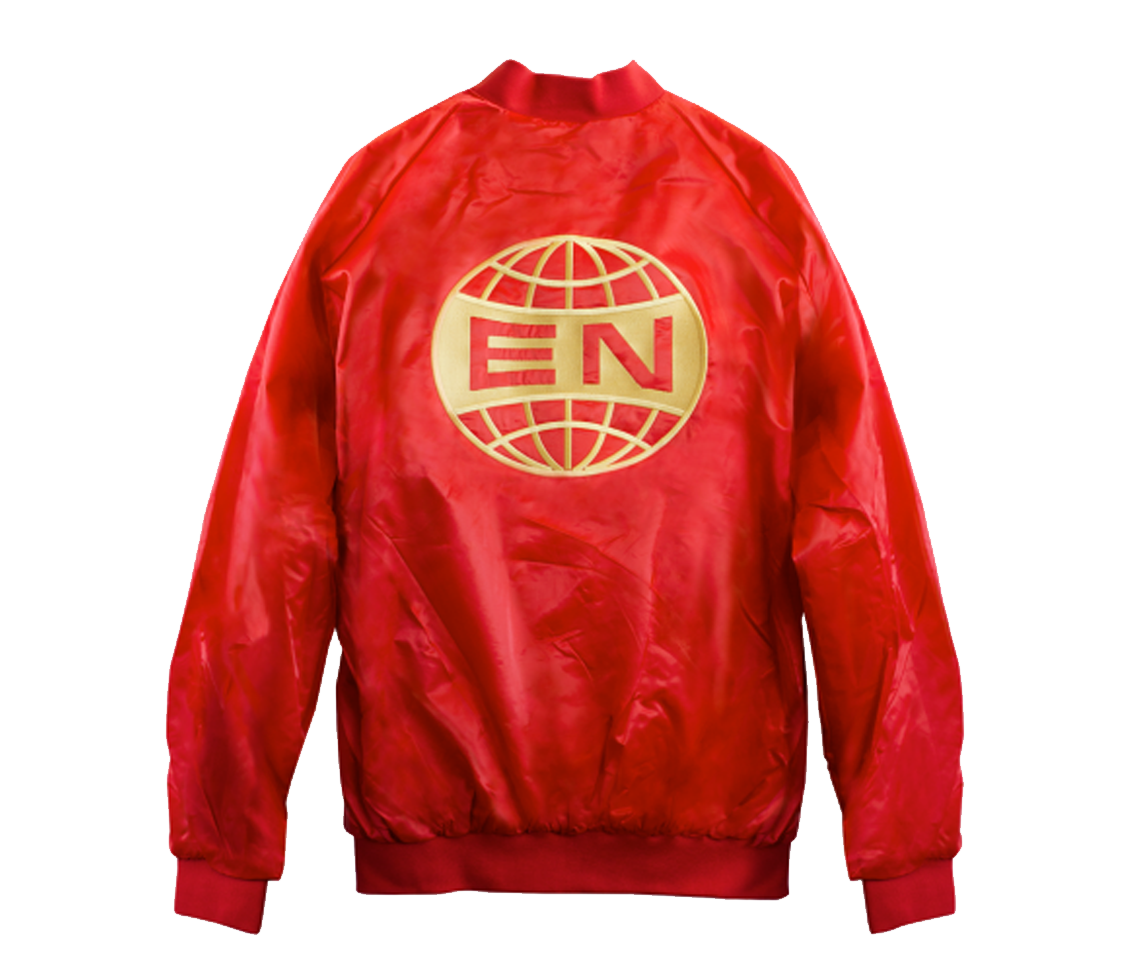 Everything Now Satin Baseball Jacket Red Red Apparel Arcade