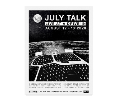 Live At A Drive-In Screen Printed Poster August 12 + 13, 2020